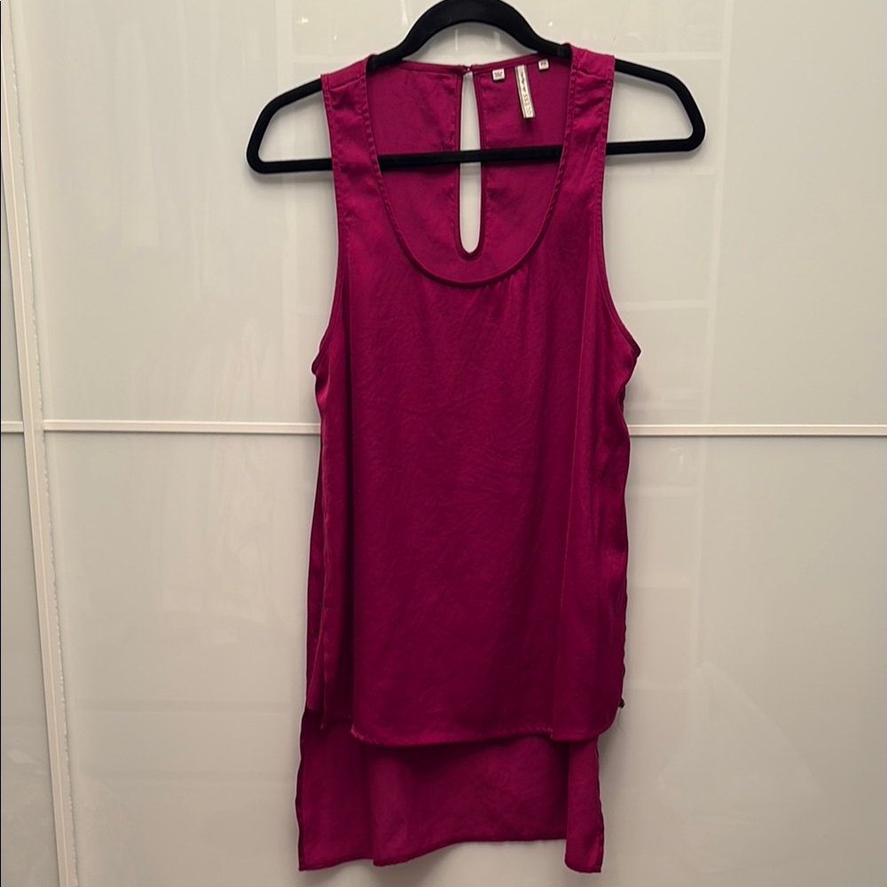 Guess Red Asymmetrical Cut Out Tank Top